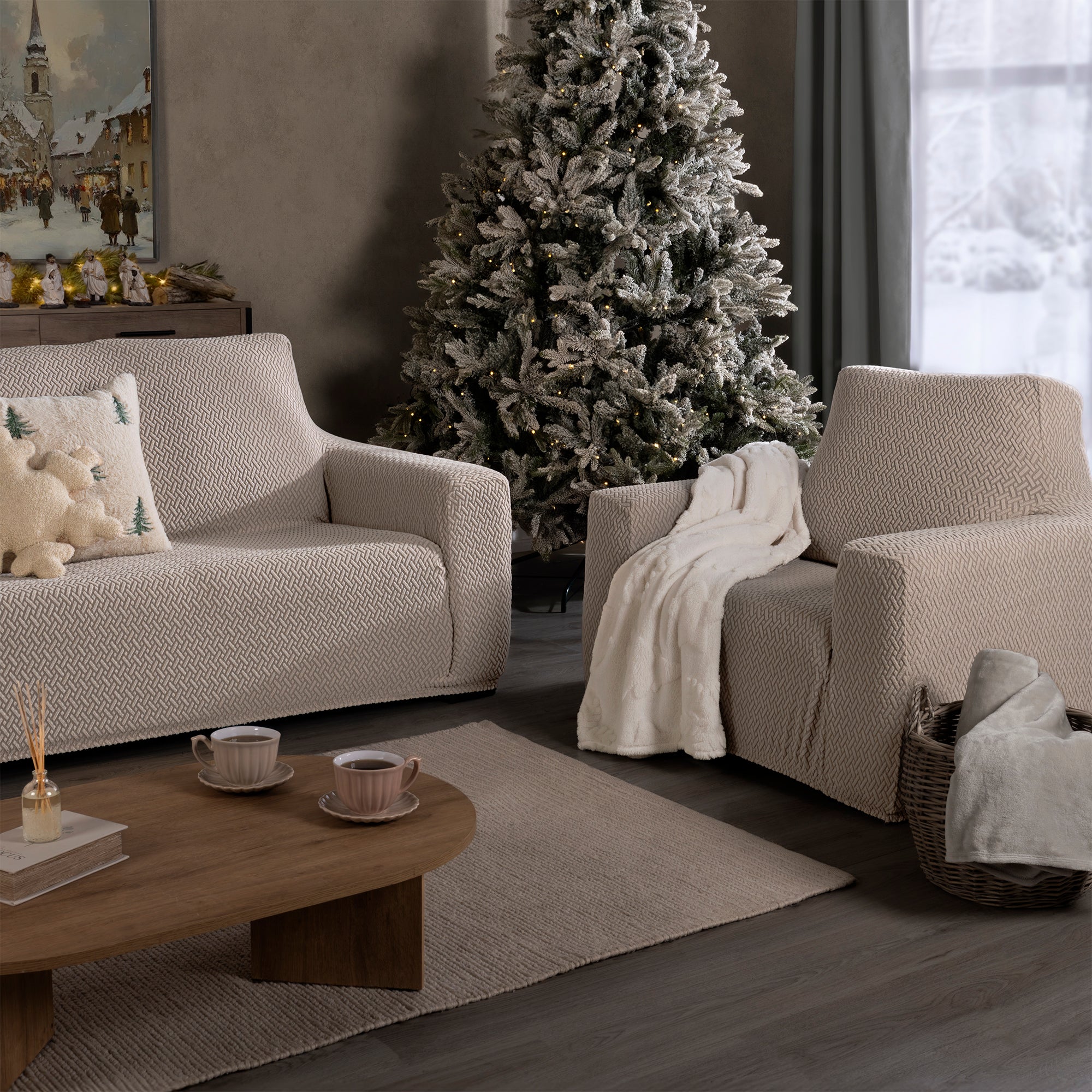 Vianney Nice Greige Armchair Cover