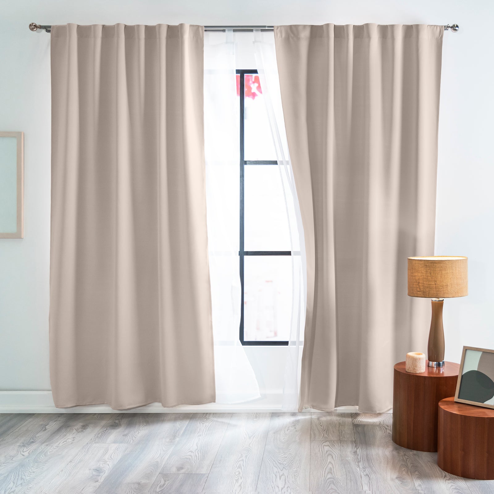Cortinas Viasoft Almond LARGA