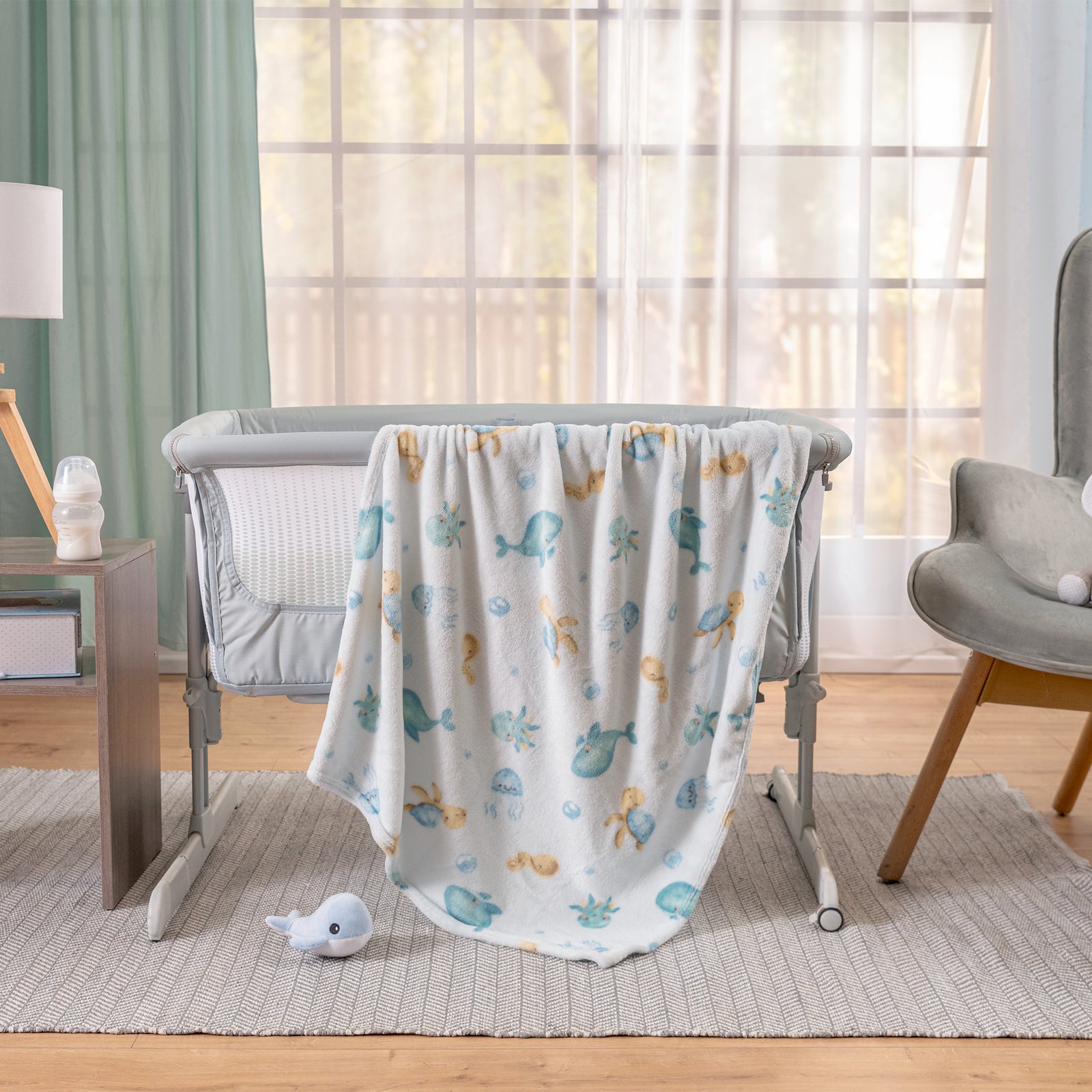 Cobertor Baby Ligero Ballenita CARRIOLA