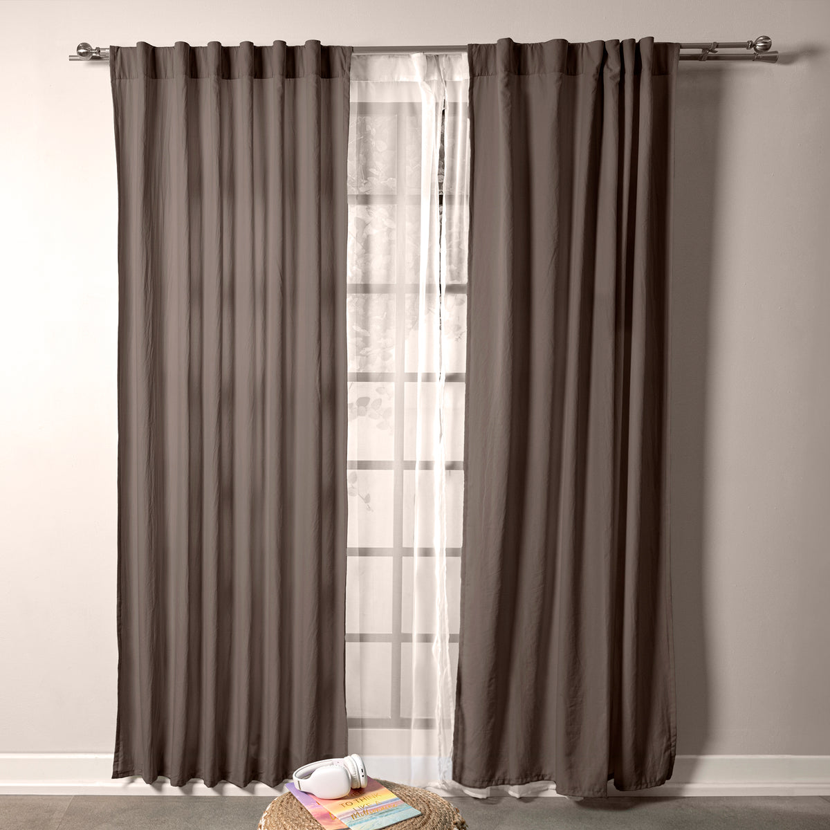 Cortinas Viasoft Washed Coffee CORTA
