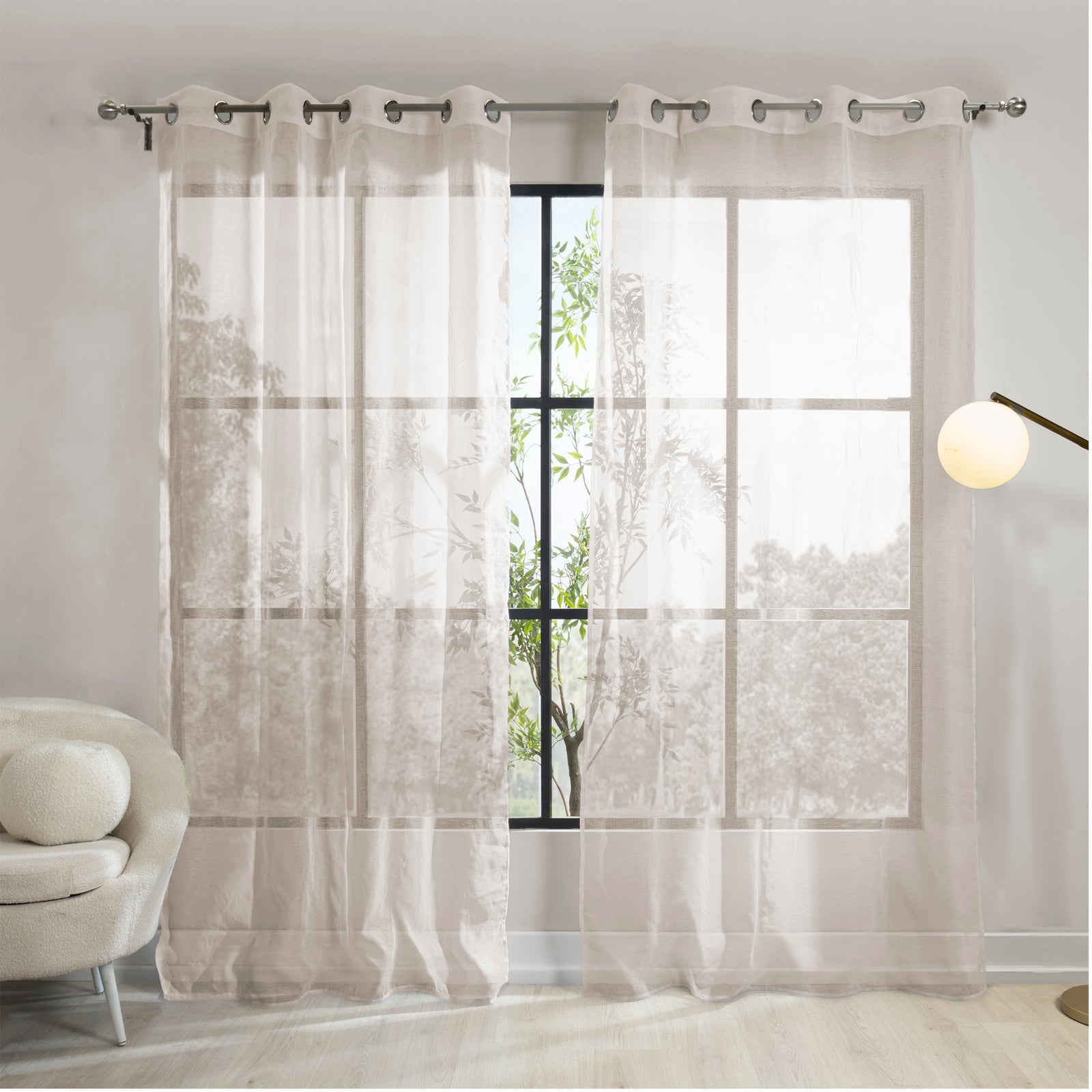 Cortinas Viena Argolla Beige LARGA