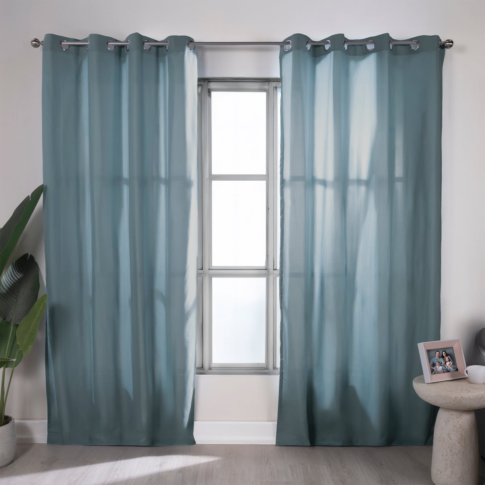 Cortinas Viasoft Celeste LARGA