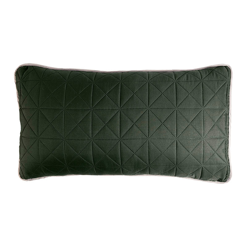 Quilted Target Leather Cushion Vianney Pillowcase Novo Olive
